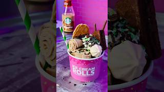 Massive Starbucks Frappuccino Ice Cream Rolls 🤩 mustwatch [upl. by Sierra]