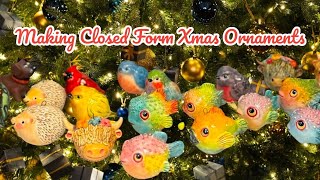 Making closed forms Xmas ornaments🎄potterytutorial [upl. by Nayrda]