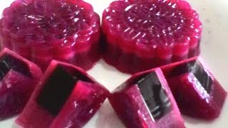 龙珠果仙草燕菜月饼做法 Dragon Fruit Grass Jelly Mooncake Tutorial [upl. by Oderfliw996]