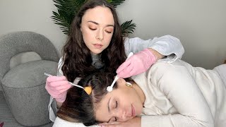 ASMR Scalp Check  Detailed Exam Treatment Sensory Tests Sharp or Dull Hair BrushingReal Person [upl. by Bledsoe]