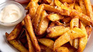 Golden crispy chips fries  cooked in the air fryer  Air Fryer Chips [upl. by Drofnil]