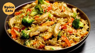 STIR FRY CHICKEN RICE  STIR FRY CHICKEN RICE WITH VEGETABLES  FRIED RICE [upl. by Kuhn]