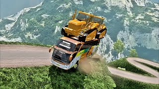 This drivers driving skills are amazing Eps004  Dangerous Roads [upl. by Ekard]