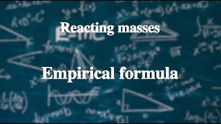 126 Empirical formula丨Reacting masses [upl. by Irmine]