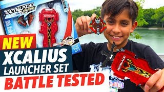 New Beyblade Xcalius Launcher Set Battle Tested Hasbro Beyblades Tournament [upl. by Rednael]