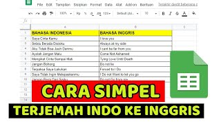 Cara Menerjemahkan Bahasa Indonesia Ke Inggris Dengan Spreadsheet Google Docs [upl. by Vera]