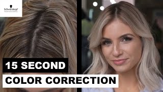 Hair Color Correction in 15 Seconds w IGORA VIBRANCE  BLONDME shorts  Schwarzkopf USA [upl. by Luoar]