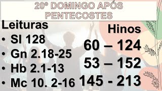 20º DOMINGO APÓS PENTECOSTES [upl. by Buckden645]