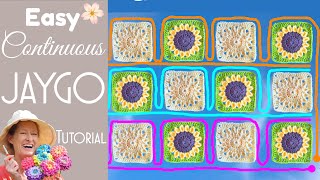 How to Continuous Join As You Go Granny Square Blanket [upl. by Treb285]