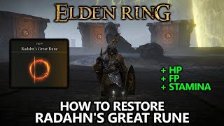 Elden Ring  Radahns Great Rune  How to Restore at Caelid Divine Tower and Activate with Rune Arc [upl. by Aicats]