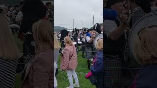 The massed pipes and drums at Ballater Highland Games scotland highlandgames bagpipes [upl. by Ecidna]