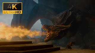 Drogon destroys the Iron Throne 4K  Game of Thrones S08 EP06 [upl. by Saxe]