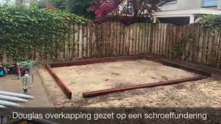 Douglas overkapping gezet op een schroeffundering [upl. by Ahsiryt836]