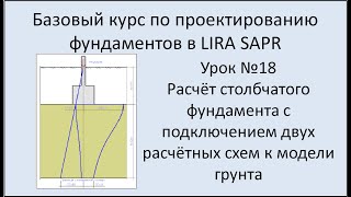 Фундамент в Lira Sapr Урок 18 ФМЗ при подключении двух расчётных схем к одной модели грунта [upl. by Xever477]