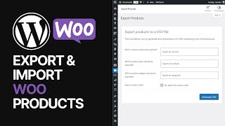 How To Export amp Import WooCommerce WordPress Plugin Products 🛒 [upl. by Leirda]