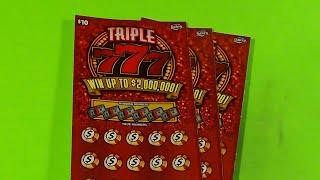 SOOD 1419 THREE 10 TRIPLE 777 Florida Lottery Scratch Tickets [upl. by Onairot]