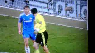 Petr Cech vs Ivanovic during Chelsea  Liverpool [upl. by Hanikahs]