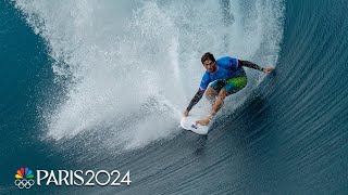 Olympic surfing Round 3 brings the heat with staggering scores upsets  Paris Olympics  NBC Sports [upl. by Bourn]