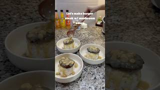 Burger steak w mushroom sauce 😋 homecooking cooking cookingasmr foodie shorts recipe [upl. by Cissiee674]