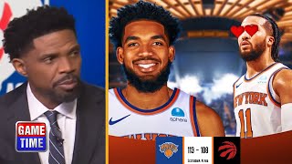 NBA Gametime on fire Knicks beat Raptors 113108 KarlAnthony Towns 24 Pts Jalen Brunson 20 Pts [upl. by Yebloc611]