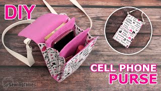 DIY CELL PHONE PURSE BAG  Lovely Crossbody Bag Tutorial sewingtimes [upl. by Oni]