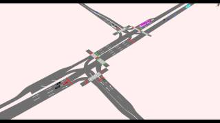 VISSIM simulation  Traffic light junction 3 phase [upl. by Onfre890]