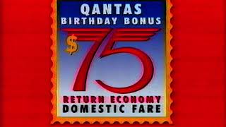 Qantas 75 Year Sale International Flights  TV Ad  Australia 1995 [upl. by Ellebasi]