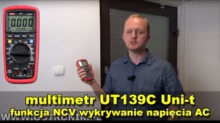 UT139C NCV wykrywanie napięcia AC bezkontaktowo [upl. by Yarezed353]