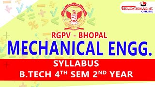 Mechanical Engg BTech 4th Sem 2nd Year Syllabus  Road Map for RGPV Mechanical 4th Semester [upl. by Thenna]