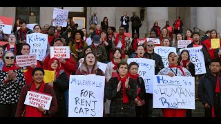 Supporters for rent control legislation passage rally in Olympia [upl. by Annahs]