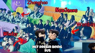 Kpop idols being SHOOK by NCT DREAMs SUS behaviour at MMA 2023 ft NewJeans RIIZE Aespa ZB1 [upl. by Acsot]