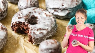 Oldfashioned Glazed Chocolate Donuts Made WITHOUT Yeast [upl. by Sackman]