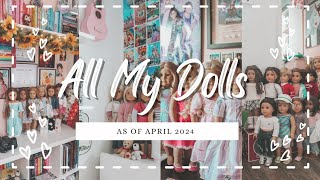 All My American Girl Dolls as of April 2024  How I Display My Dolls [upl. by Irelav]