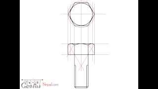 Engineering Drawing TutorialsAssembly drawing with Front view amp Side view bolt [upl. by Nyahs728]