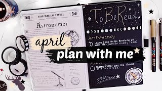 APRIL PLAN WITH ME  OWLs magical readathon reading bullet journal [upl. by Ahsirtak]