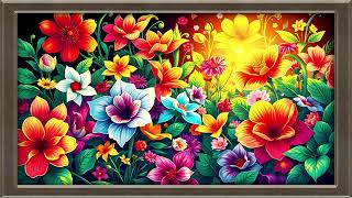 Framed TV Art Screensaver  Framed Art on YouTube  Screensaver Without Sound  4K Flower Wallpaper [upl. by Airotahs94]