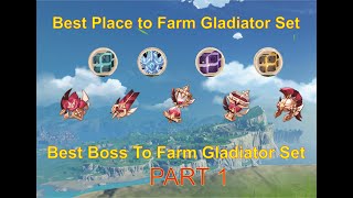 How to Get and Farm Gladiator Set Genshin Impact 2021  Drop Rate Boss Part 1 [upl. by Abbottson11]