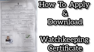 How to Apply amp Download Watchkeeping Certificate [upl. by Ised]