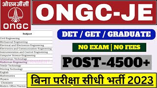 ONGCJE Recruitment 2023  Civil Engineer Jobs  Mechanical Engineer Jobs  Electrical Engineer Jobs [upl. by Ahseyd]