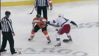 Brandon Prust vs Zac Rinaldo Apr 3 2012 [upl. by Hailed409]