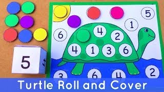 Turtle Roll and Cover  Preschool Number Activity For Math Centers [upl. by Bertila216]