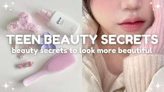 teen beauty secrets to look more beautiful 🫧🎀 beauty hacks and tips [upl. by Ainafets105]