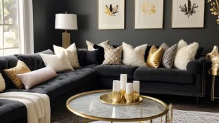 Black amp Gold Living Room Decor Ideas  Inspirations HomeInspiration [upl. by Gilchrist411]