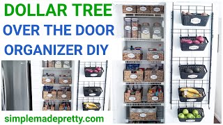 DIY DOLLAR TREE Over the Door Organizer  Back of the door organization over the door storage [upl. by Arakal]