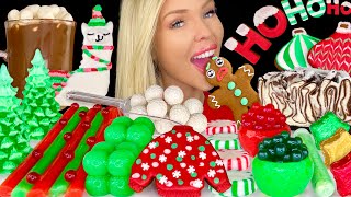 ASMR MUKBANG Ugly Sweater Christmas Cookies Swirl Crepe Cake Hot Chocolate Jelly Desserts 먹방 [upl. by Nichole]