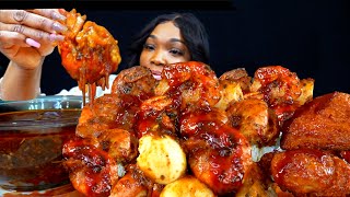 10 2x SPICY PRAWNS SEAFOOD BOIL MUKBANG  SPICY SEAFOOD FOOD  FRIED CHICKEN Seafood [upl. by Ailedamla]