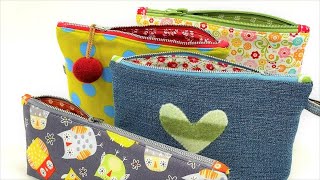 How To Make a Simple Zipper Pouch  Beginner Sewing Tutorial [upl. by Thornton]