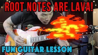 Root Notes Are Lava  Guitar Lesson wBACKING TRACKS  How to Improve Your Solos [upl. by Elagibba954]