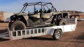 Unloading a RZR from an Aluma 8114SR Trailer [upl. by Weingartner37]