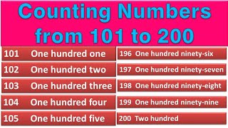 Counting numbers from 101 to 200 without spelling pronunciation  By Prism Infotech Hassan [upl. by Catherin136]